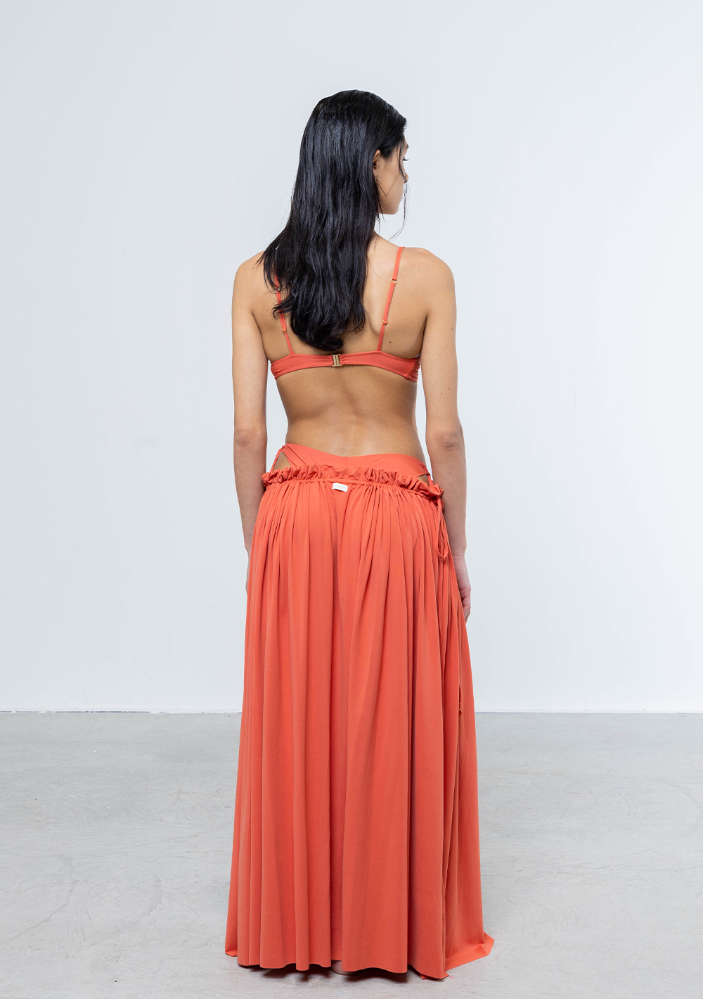 Alma Coral pareo skirt