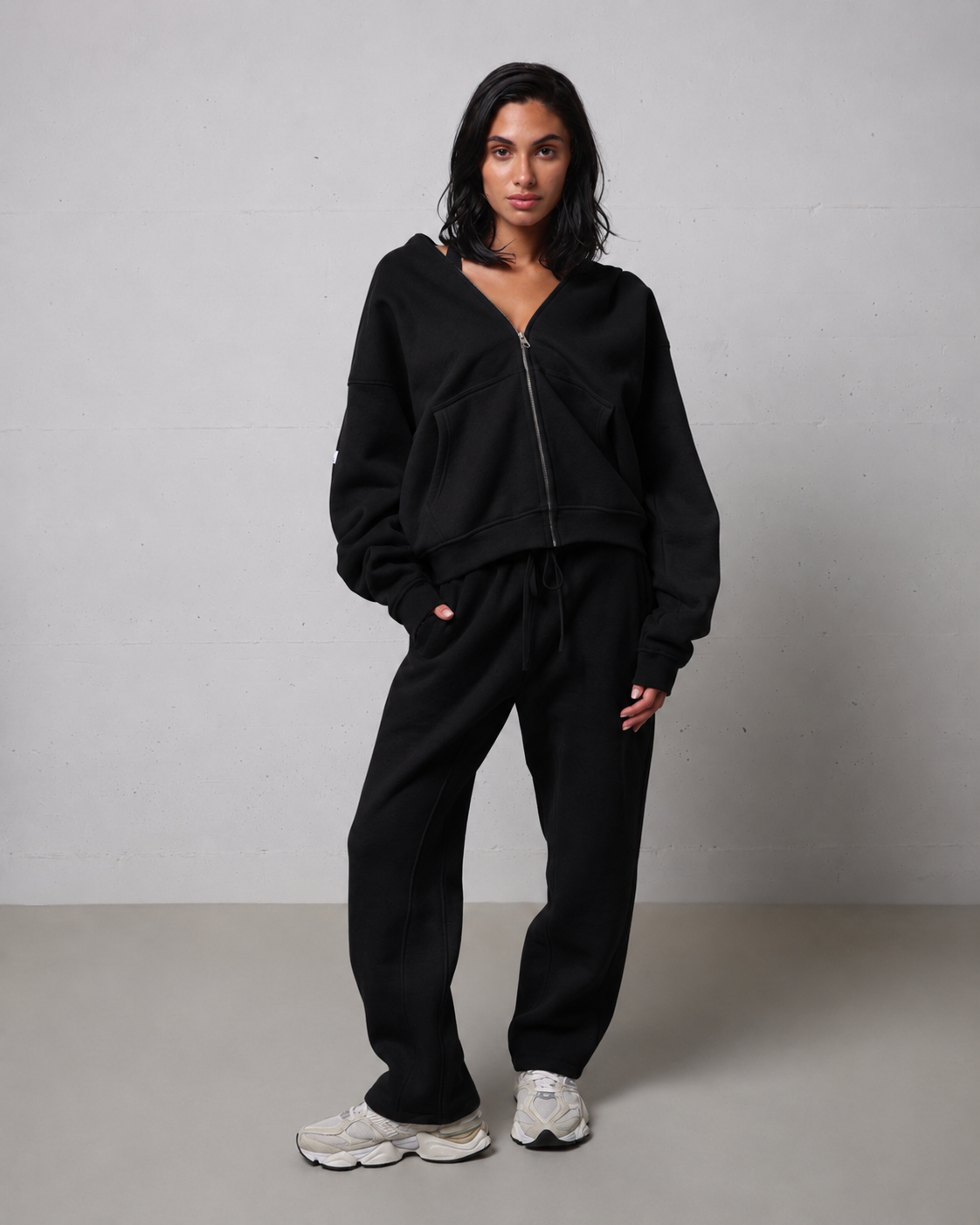 Felpa zip 014 nero