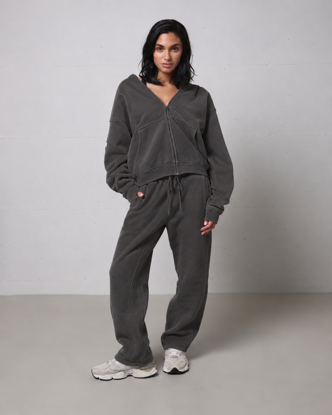 Felpa zip 014 grigia